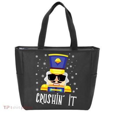 Nutcracker Crushin_ It Funny Christmas Nutcracker Xmas Tote Bag