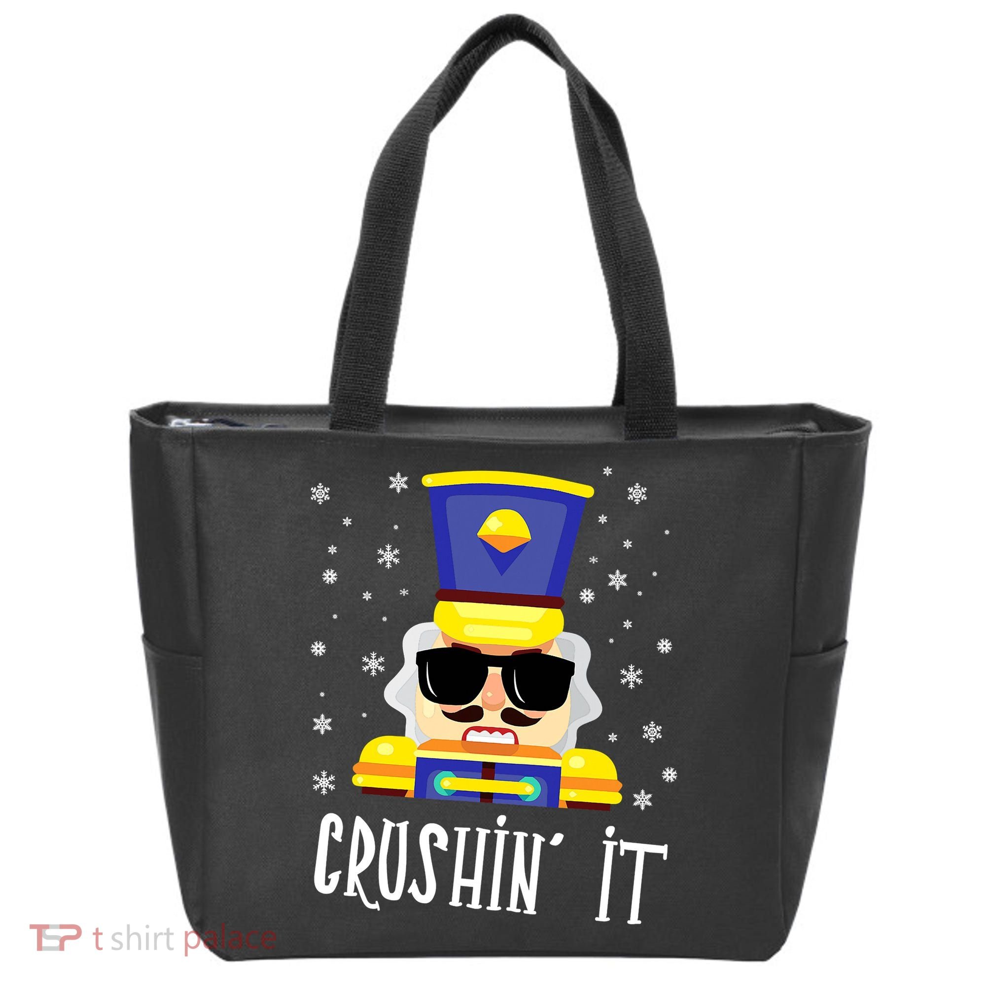 Nutcracker Crushin_ It Funny Christmas Nutcracker Xmas Tote Bag