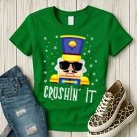 Nutcracker Crushin_ It Funny Christmas Nutcracker Xmas Women's T-Shirt thumb 3