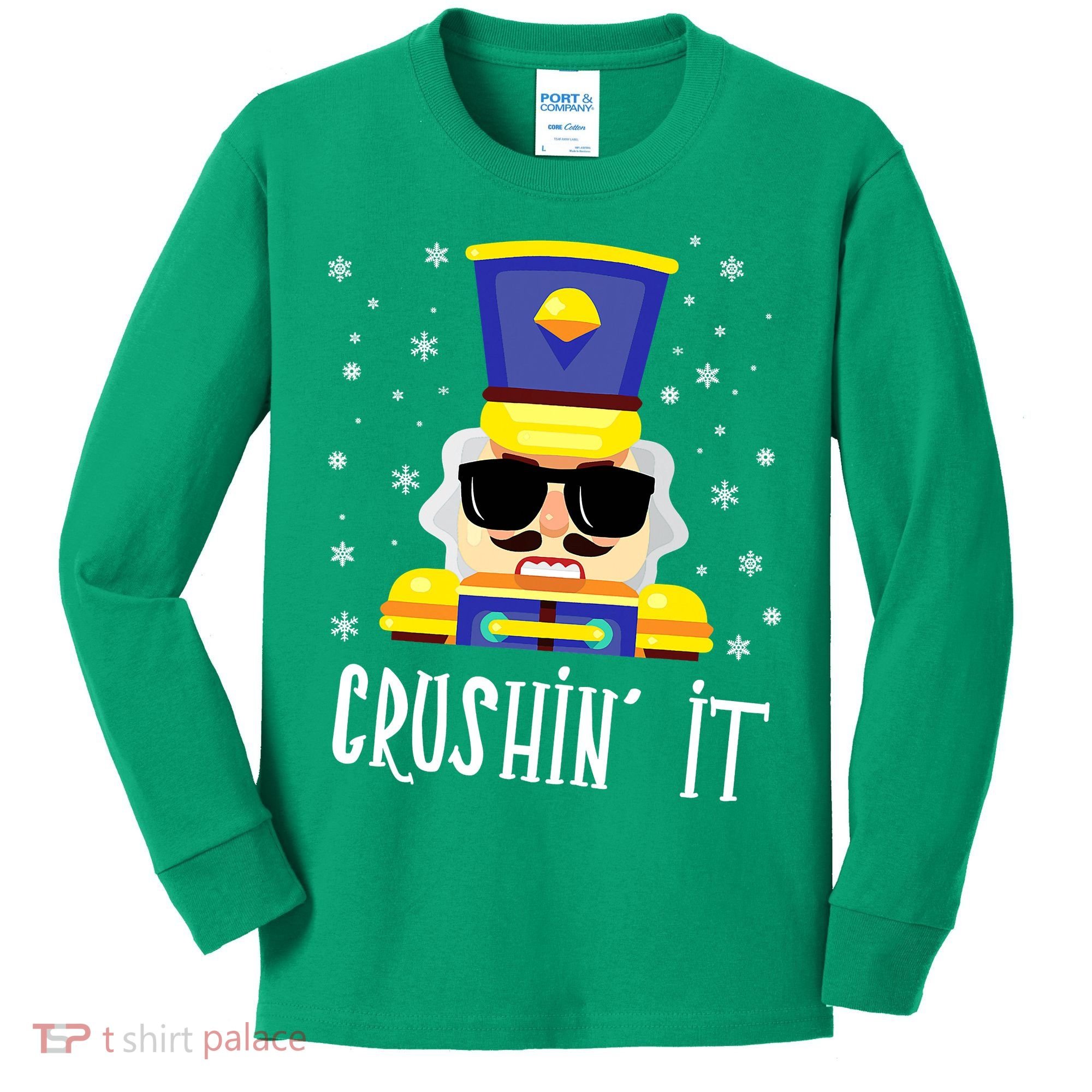 Nutcracker Crushin_ It Funny Christmas Nutcracker Xmas Kids Long Sleeve Shirt