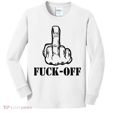 Newst Creative Middle Finger Despise Fuckoff Kids Long Sleeve Shirt