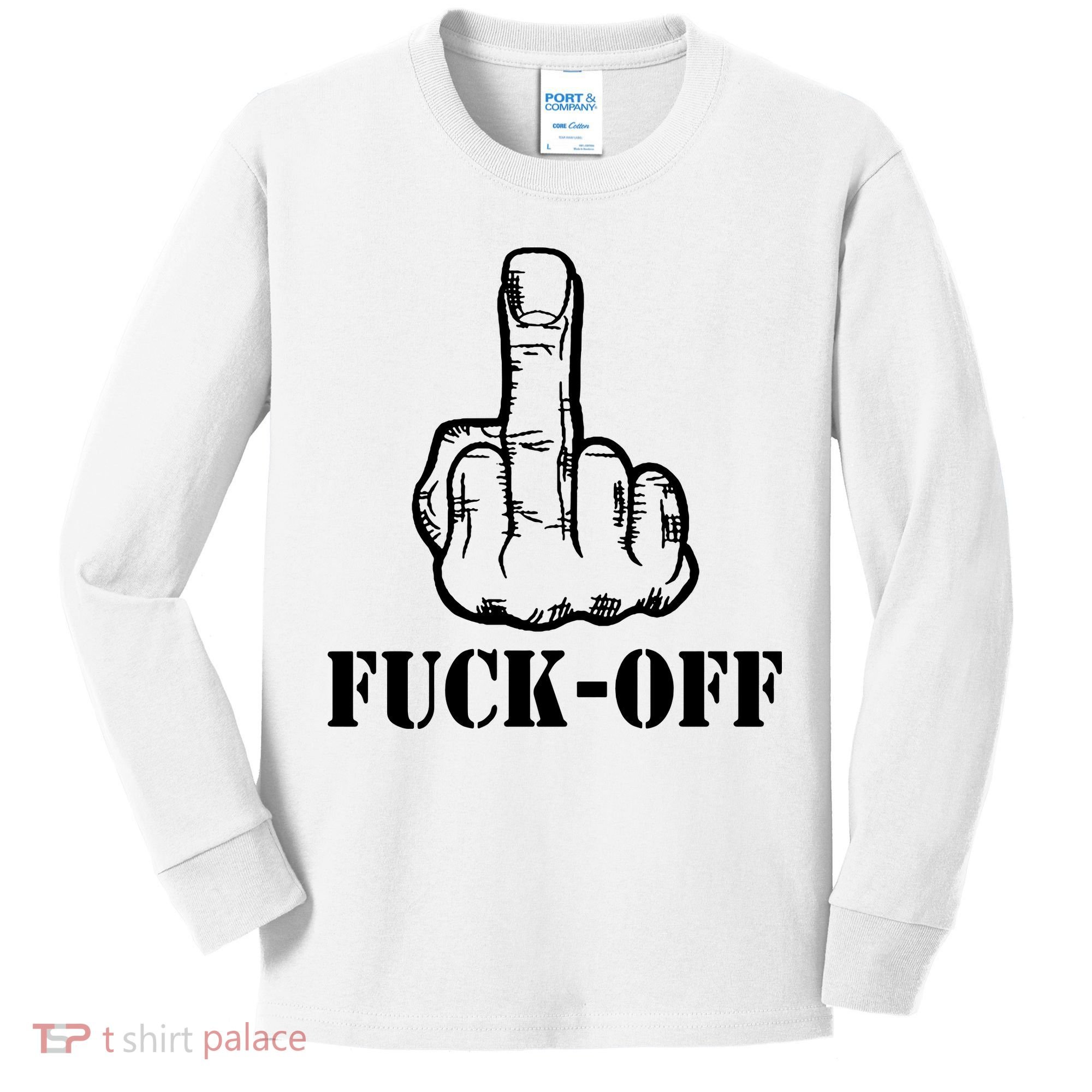 Newst Creative Middle Finger Despise Fuckoff Kids Long Sleeve Shirt