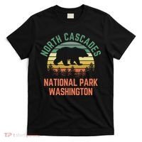 North Cascades National Park Washington Bear Hiking Retro T-Shirt thumb 0