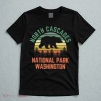 North Cascades National Park Washington Bear Hiking Retro T-Shirt thumb 5