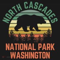 North Cascades National Park Washington Bear Hiking Retro Coaster thumb 2