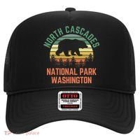 North Cascades National Park Washington Bear Hiking Retro Hat thumb 0