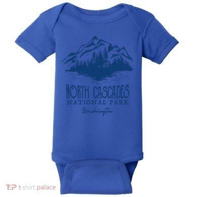 North Cascades National Park Mountain Design Gift Baby Bodysuit