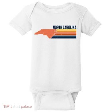 Retro Vintage North Carolina Baby Bodysuit