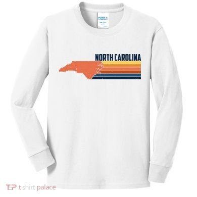 Retro Vintage North Carolina Kids Long Sleeve Shirt