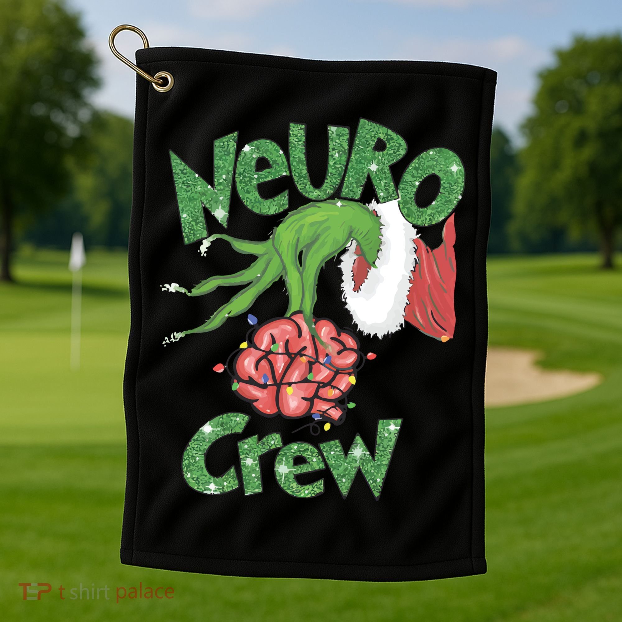 Neuro Crew Nurse Christmas Golf Towel