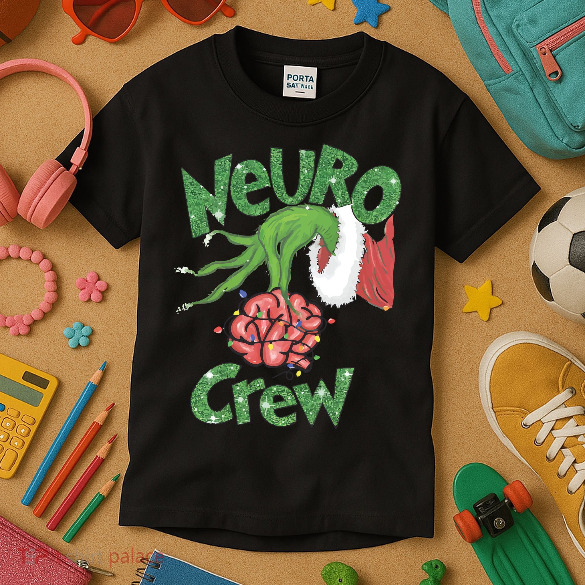 Neuro Crew Nurse Christmas Kids T-Shirt