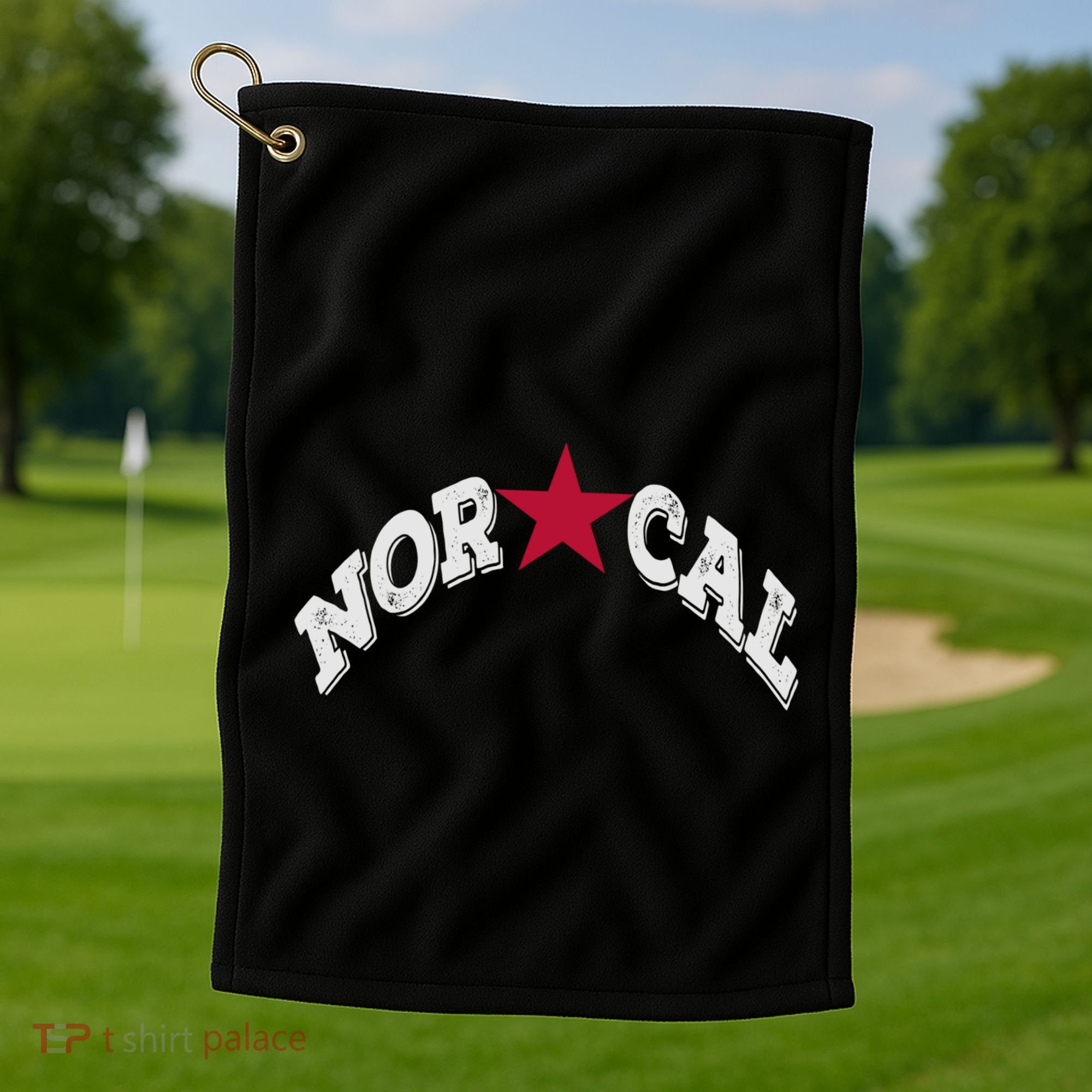 Northern California Norcal Nexa Rust Font Style Gift Golf Towel