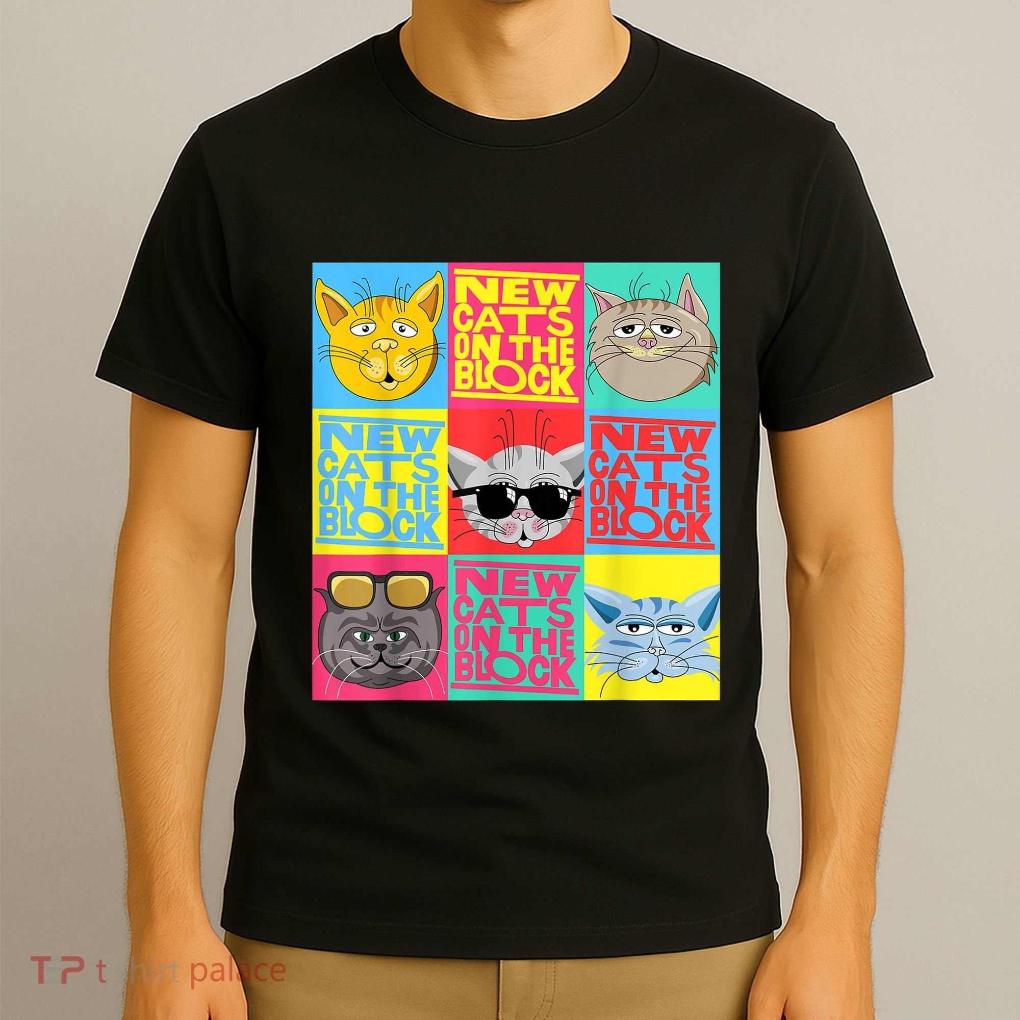 New Cats On He Block Funny Pop Culture Cat Hemed Party T-Shirt