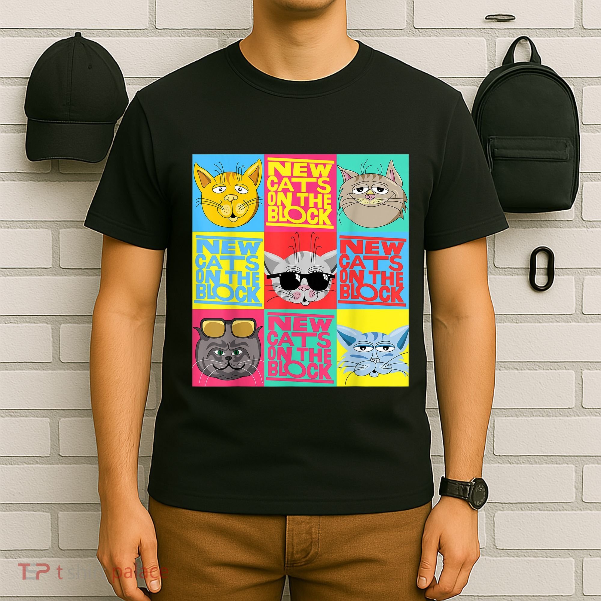 New Cats On He Block Funny Pop Culture Cat Hemed Party T-Shirt