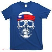 Nationality Country Origin Meaningful Gift Skull Flag Taiwan Funny Gift T-Shirt thumb 0