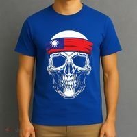 Nationality Country Origin Meaningful Gift Skull Flag Taiwan Funny Gift T-Shirt thumb 3