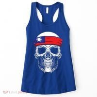 Nationality Country Origin Meaningful Gift Skull Flag Taiwan Funny Gift Women's Tank Top thumb 0
