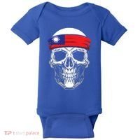 Nationality Country Origin Meaningful Gift Skull Flag Taiwan Funny Gift Baby Bodysuit thumb 0