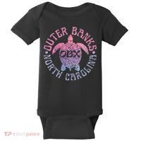 North Carolina Obx Sea Turtle Beach Baby Bodysuit thumb 0