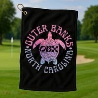 North Carolina Obx Sea Turtle Beach Golf Towel thumb 1