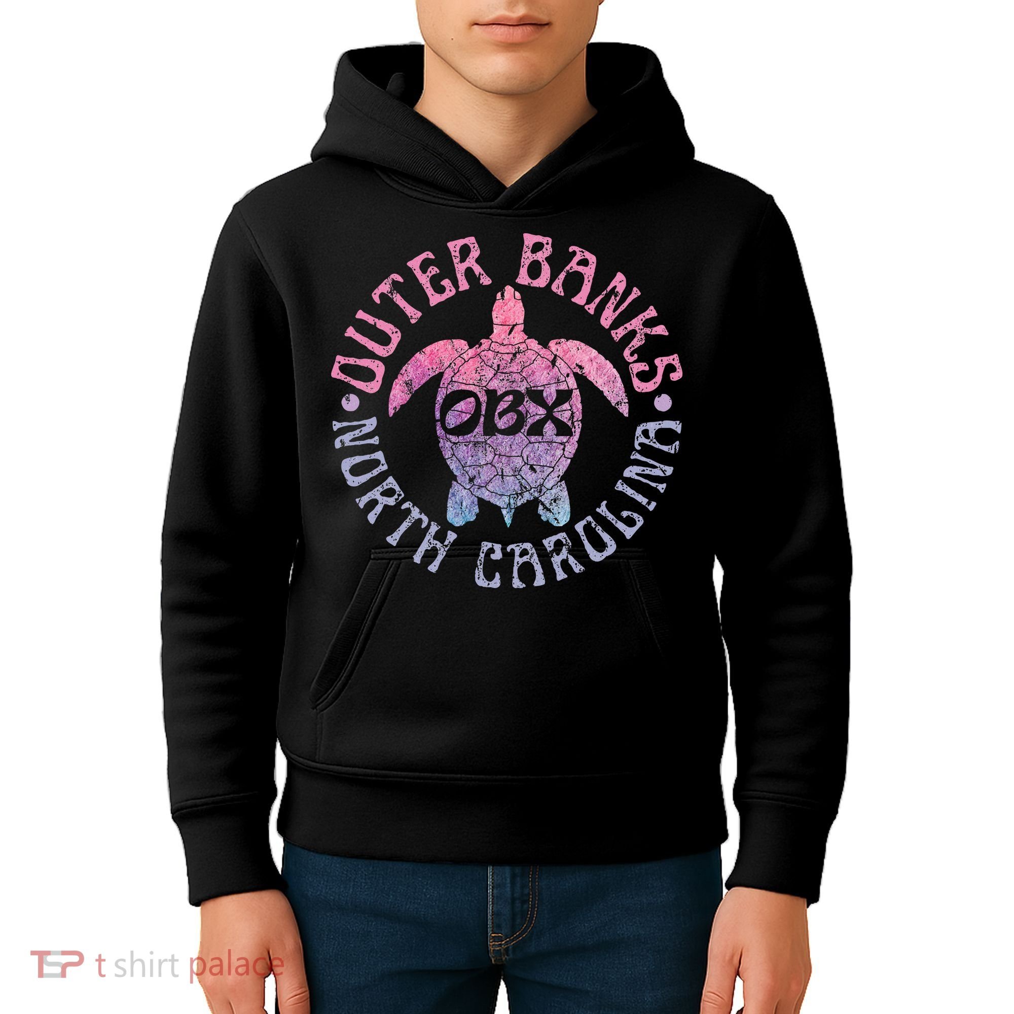 North Carolina Obx Sea Turtle Beach Kids Hoodie