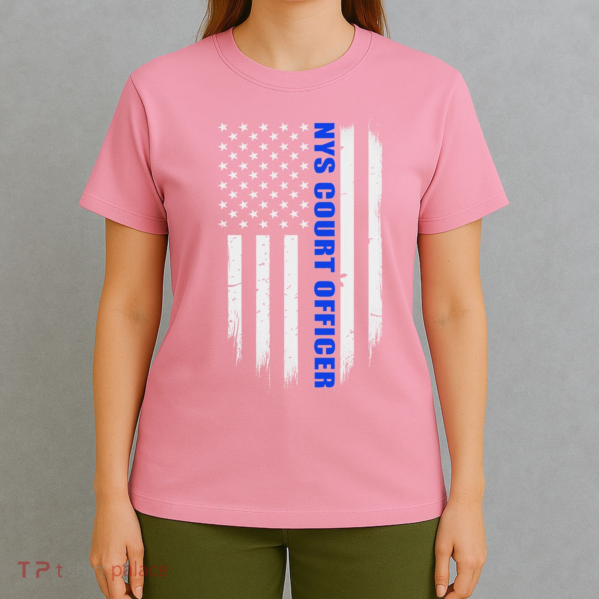 Nys Court Officer Thin Blue Line Flag T-Shirt