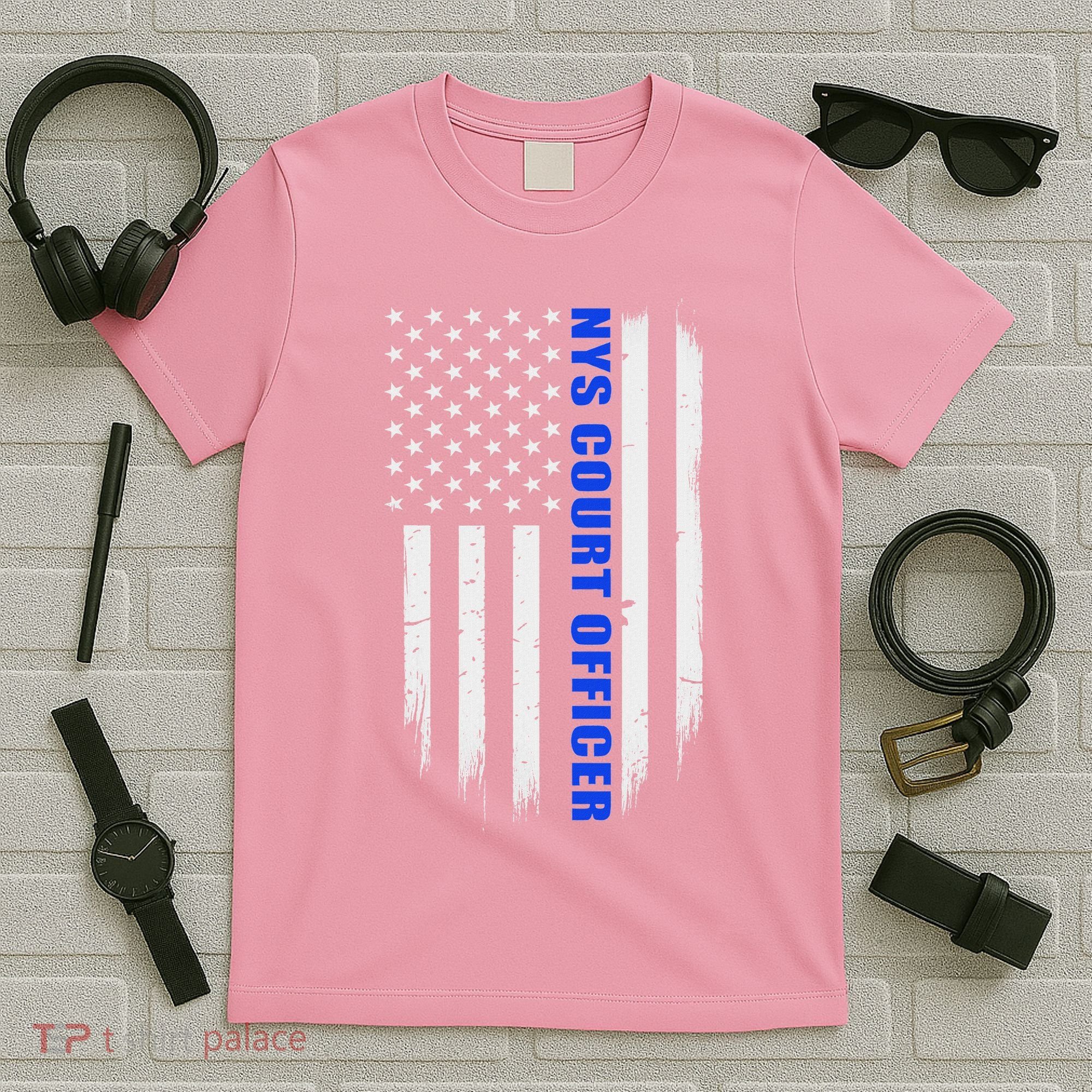 Nys Court Officer Thin Blue Line Flag T-Shirt