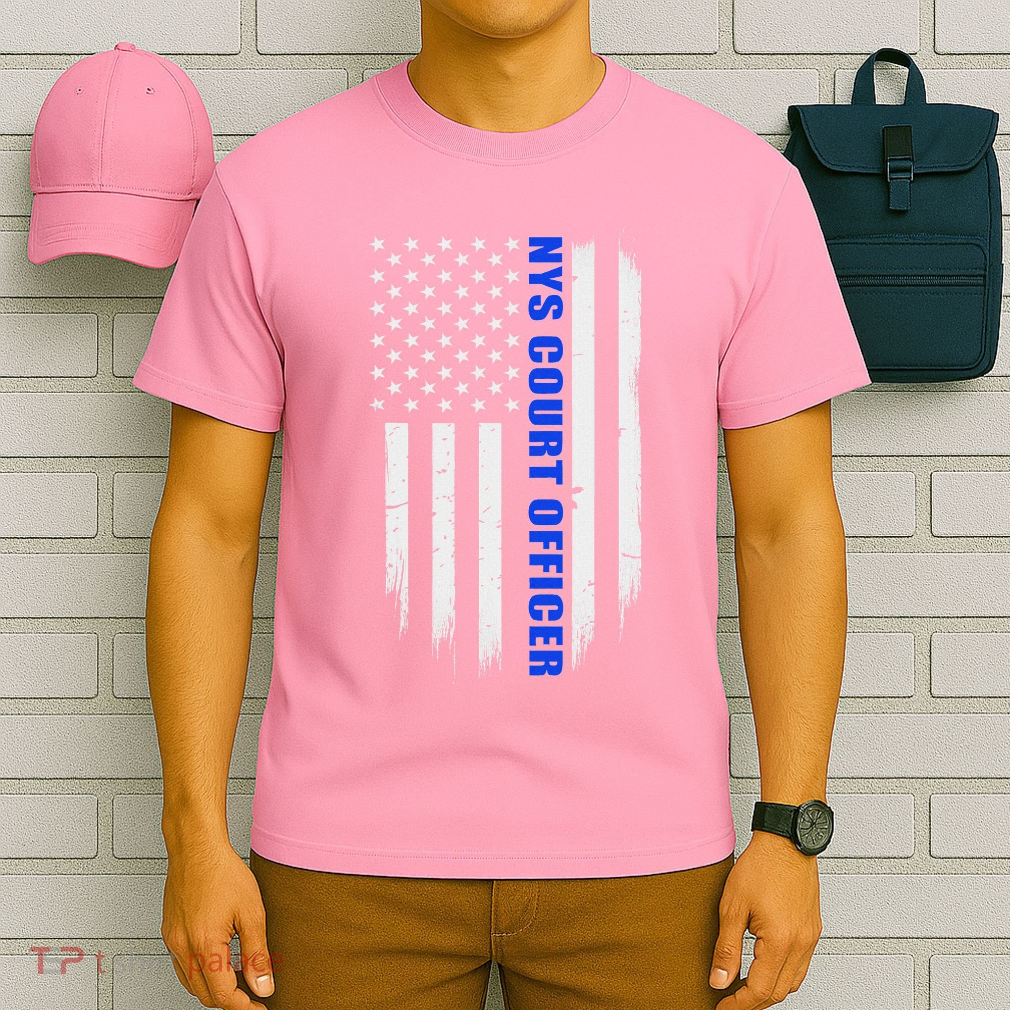 Nys Court Officer Thin Blue Line Flag T-Shirt