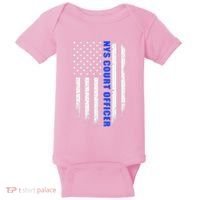 Nys Court Officer Thin Blue Line Flag Baby Bodysuit thumb 0