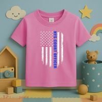 Nys Court Officer Thin Blue Line Flag Toddler T-Shirt thumb 3