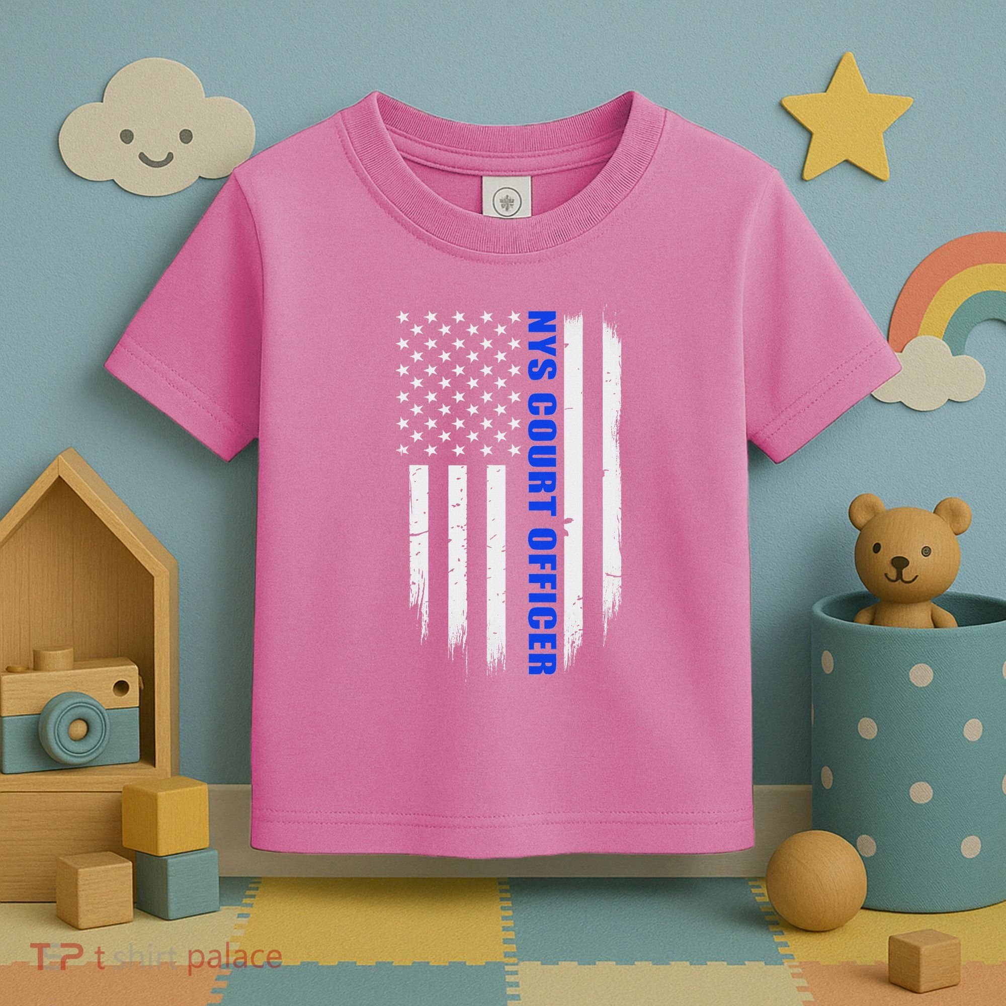 Nys Court Officer Thin Blue Line Flag Toddler T-Shirt