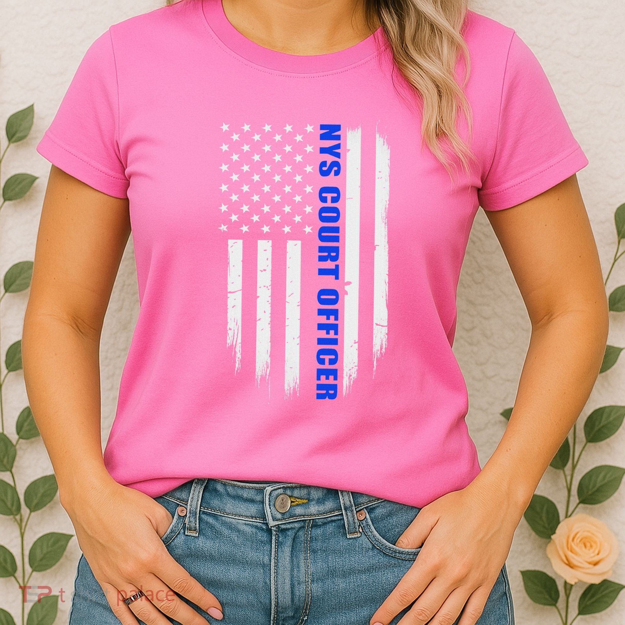 Nys Court Officer Thin Blue Line Flag Women's T-Shirt