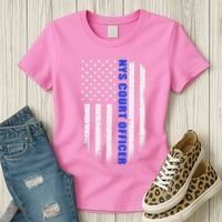 Nys Court Officer Thin Blue Line Flag Women's T-Shirt thumb 3