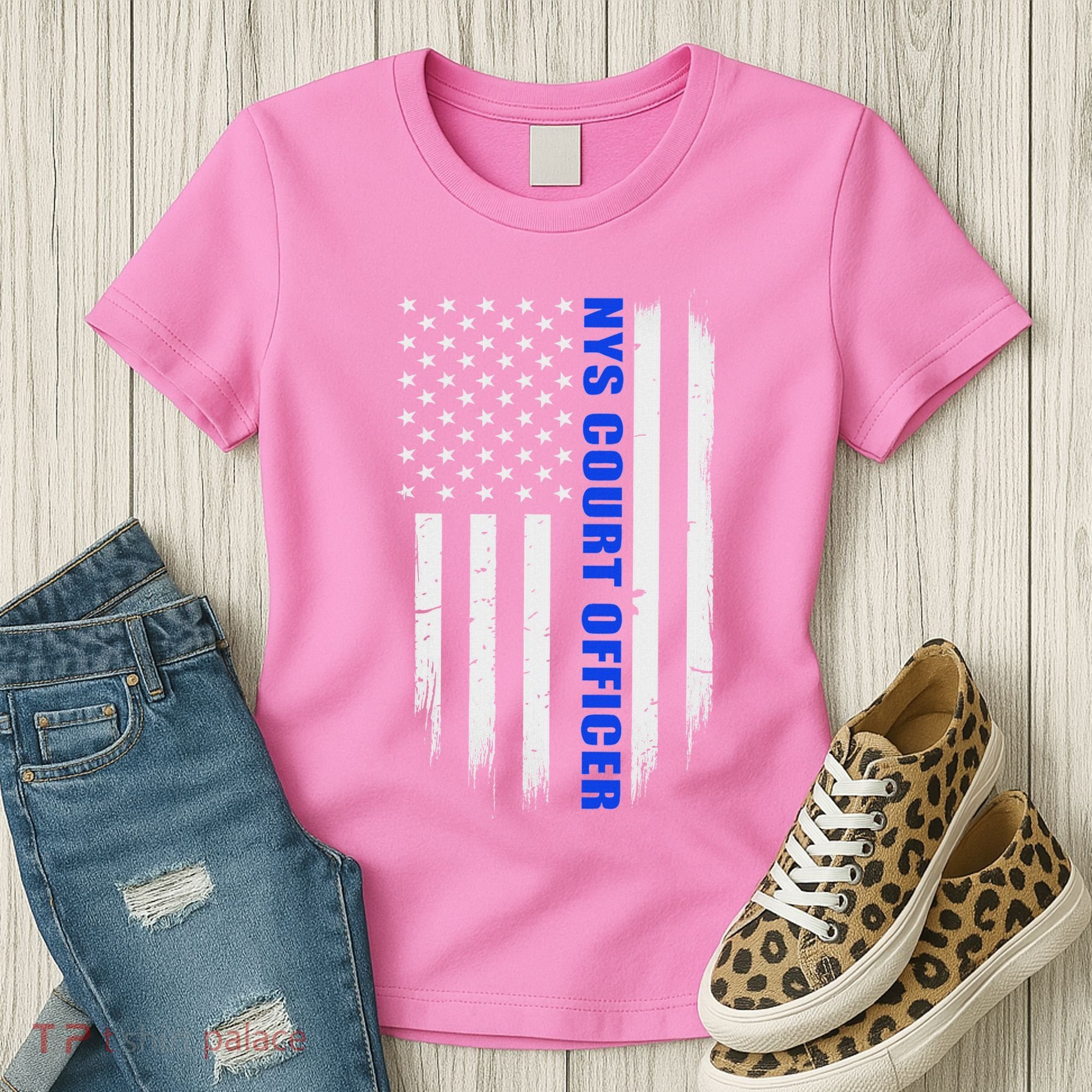 Nys Court Officer Thin Blue Line Flag Women's T-Shirt