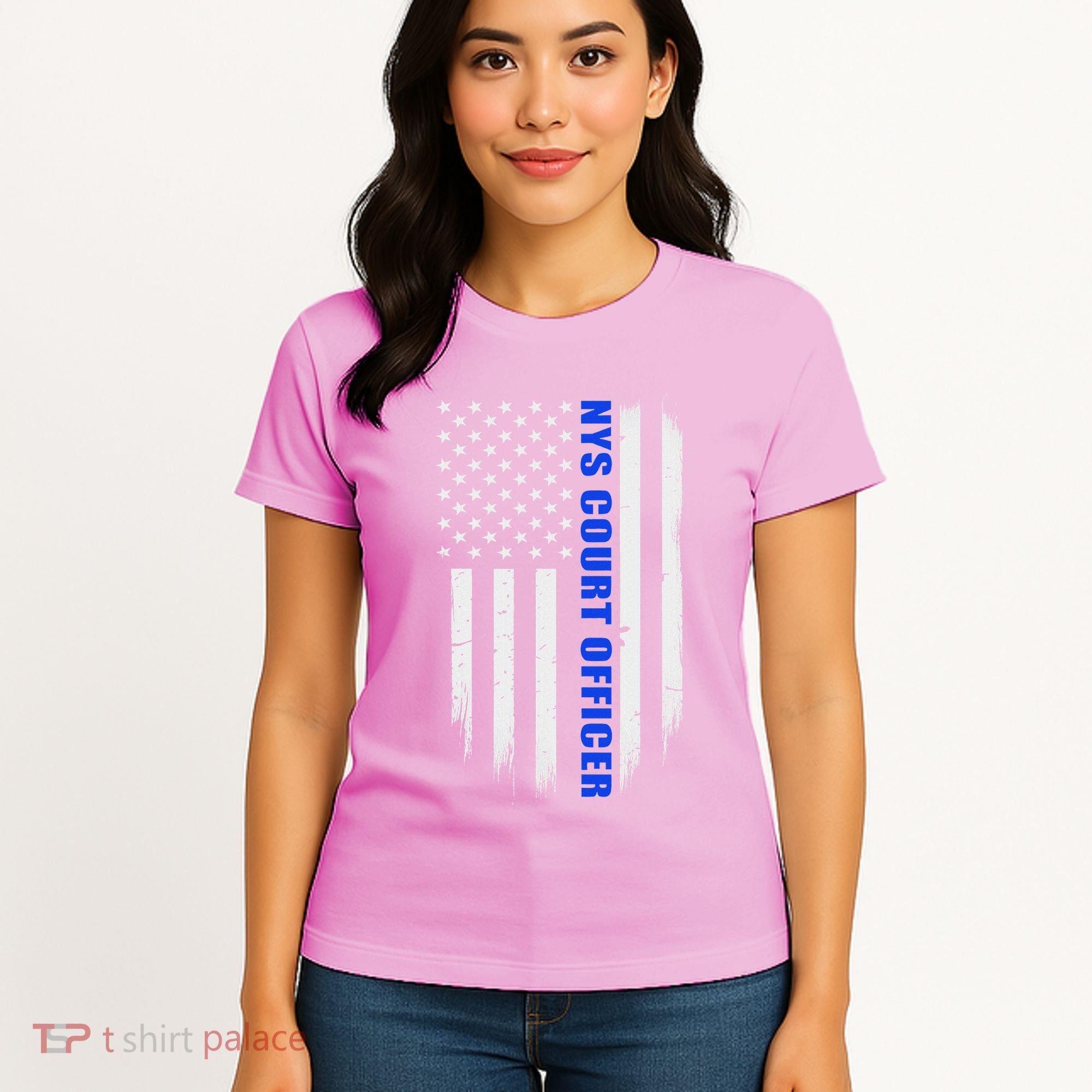 Nys Court Officer Thin Blue Line Flag Women's T-Shirt