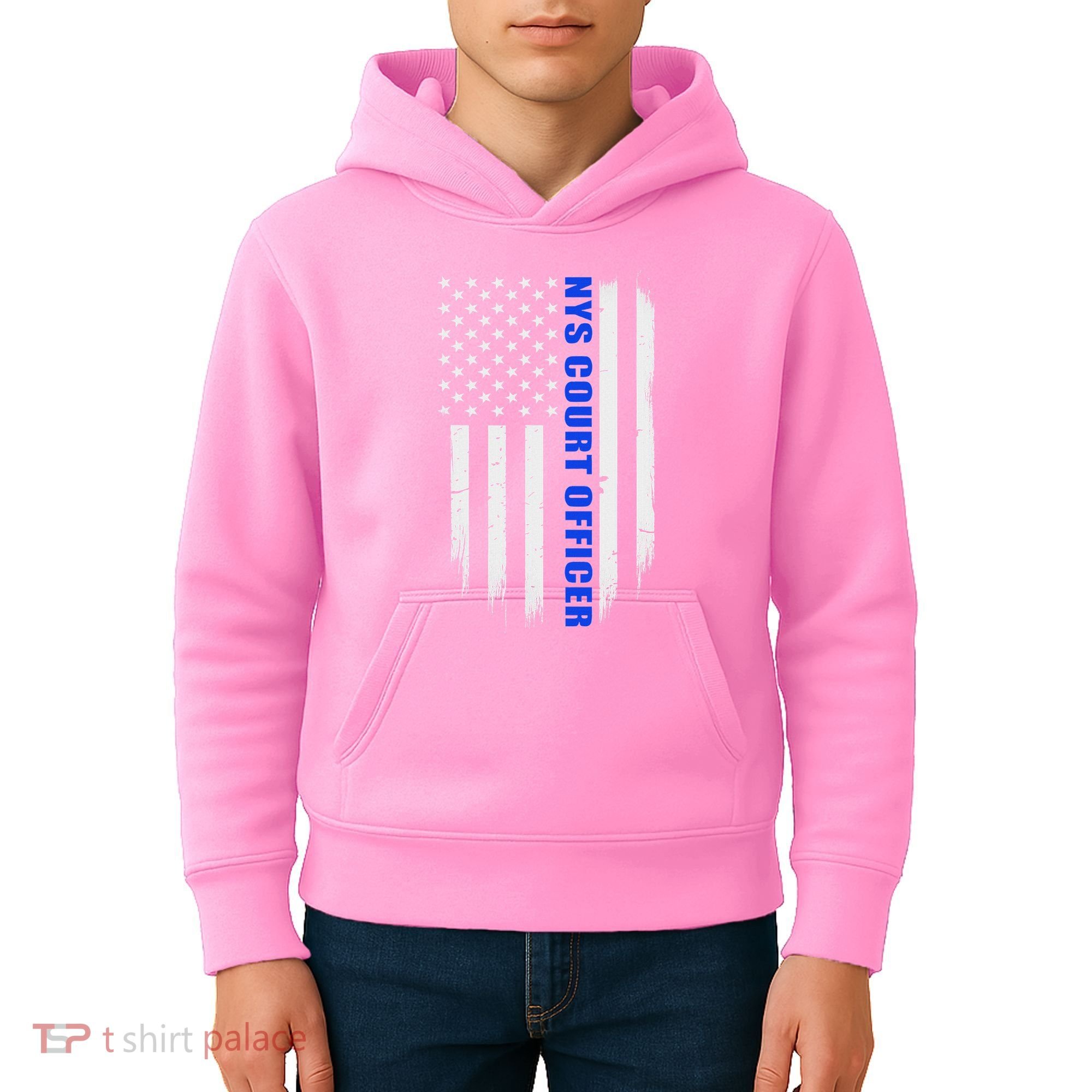 Nys Court Officer Thin Blue Line Flag Kids Hoodie