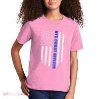 Nys Court Officer Thin Blue Line Flag Kids T-Shirt thumb 2
