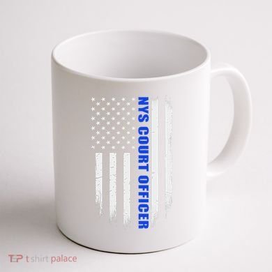 Nys Court Officer Thin Blue Line Flag Coffee Mug back
