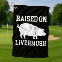 North Carolina Pride Raised On Livermush Golf Towel thumb 1