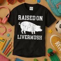 North Carolina Pride Raised On Livermush Kids T-Shirt thumb 3