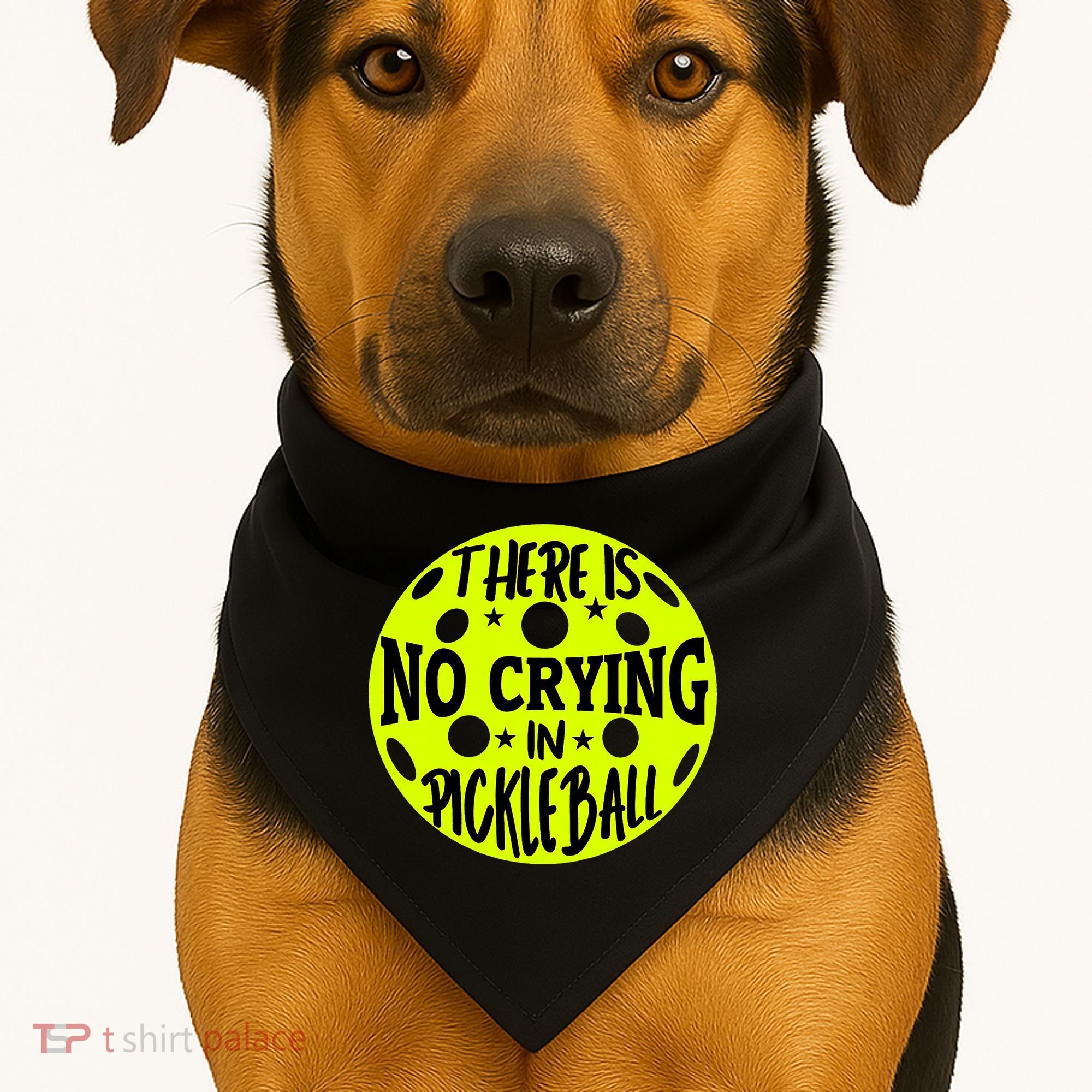 No Crying Pickleball Player Paddleball Lover Dink Funny USA-Made Doggie Bandana