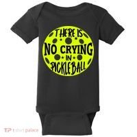 No Crying Pickleball Player Paddleball Lover Dink Funny Baby Bodysuit thumb 0