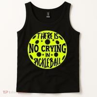No Crying Pickleball Player Paddleball Lover Dink Funny Tank Top thumb 2