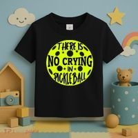 No Crying Pickleball Player Paddleball Lover Dink Funny Toddler T-Shirt thumb 3