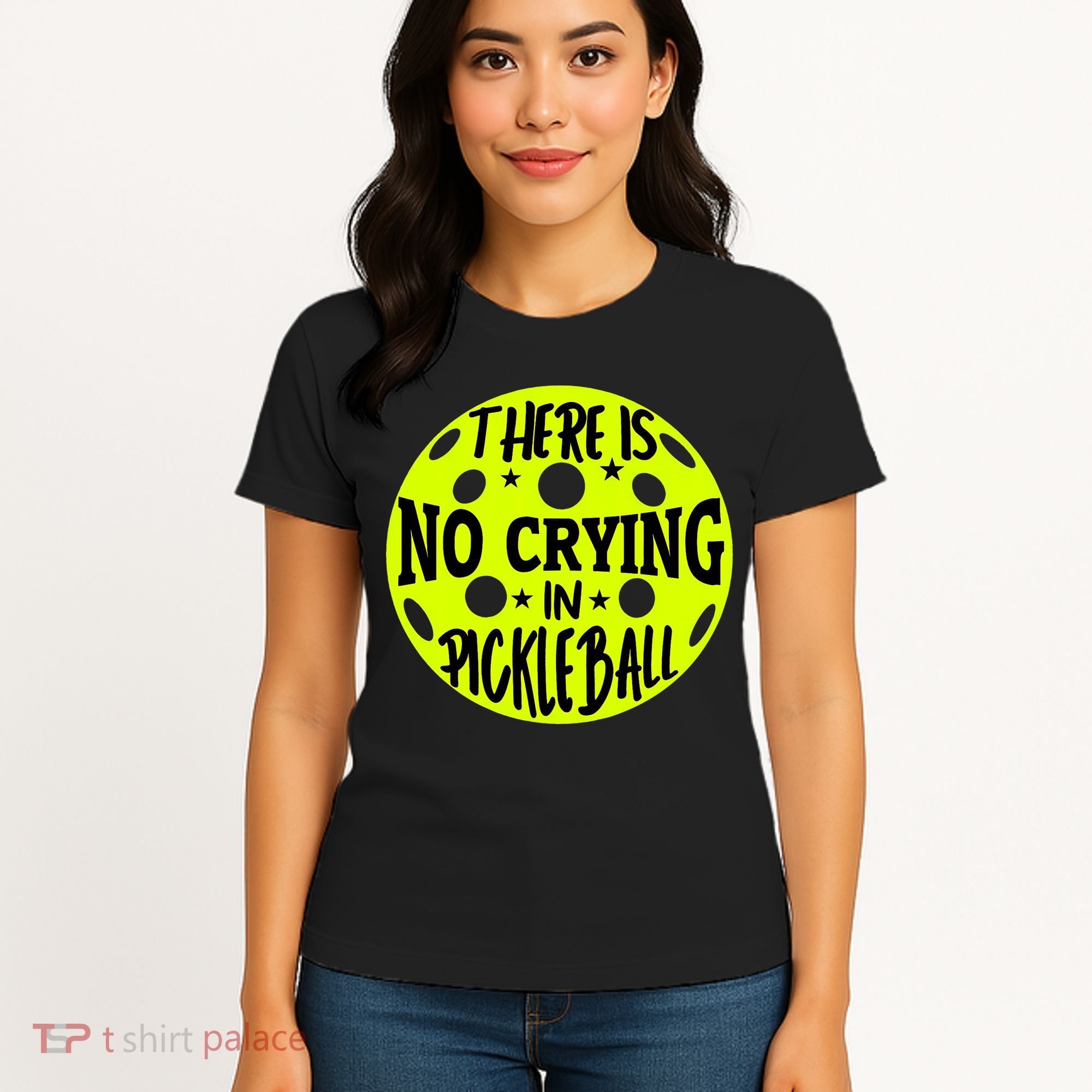 No Crying Pickleball Player Paddleball Lover Dink Funny Women's T-Shirt