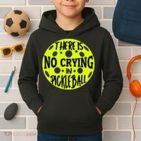 No Crying Pickleball Player Paddleball Lover Dink Funny Kids Hoodie thumb 2