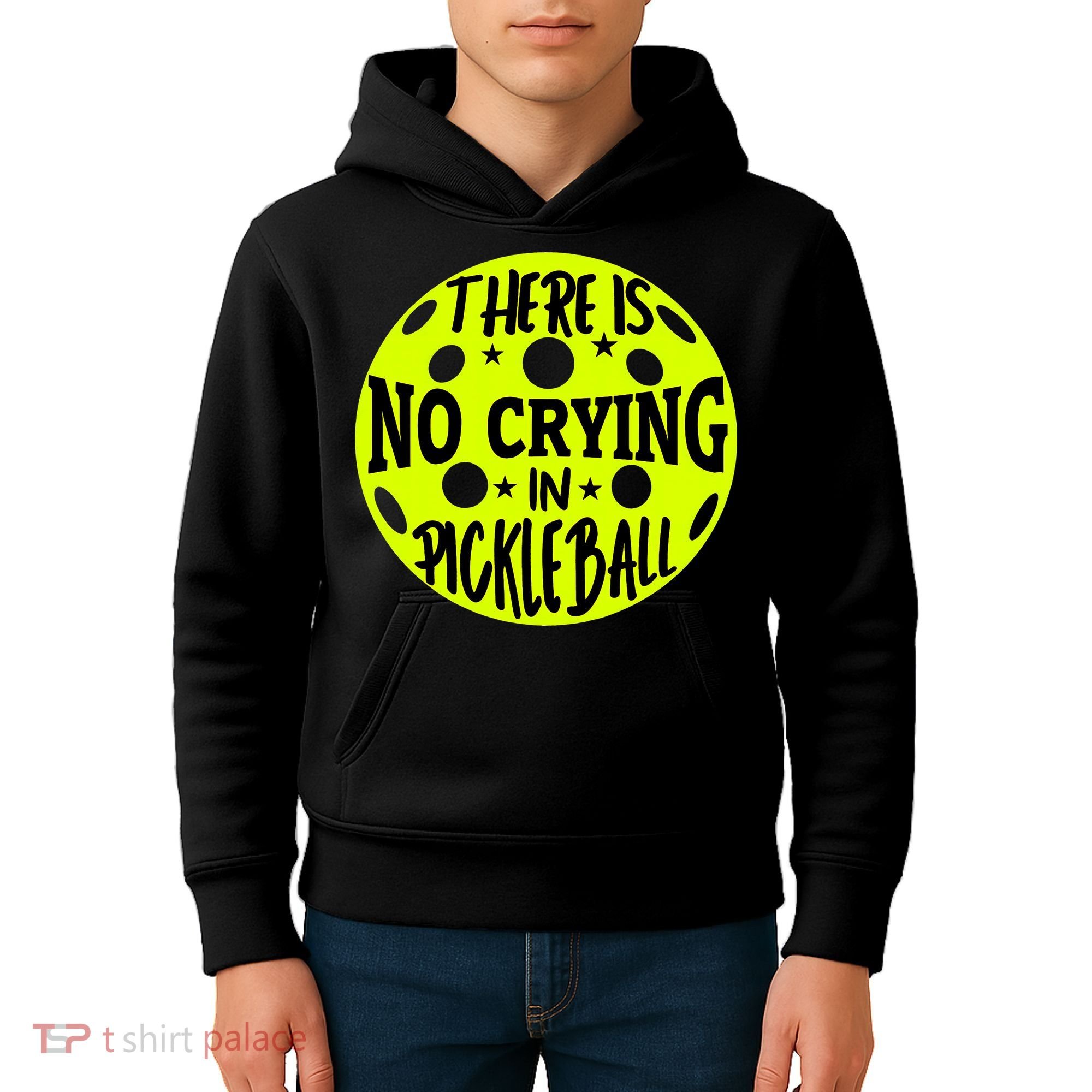 No Crying Pickleball Player Paddleball Lover Dink Funny Kids Hoodie