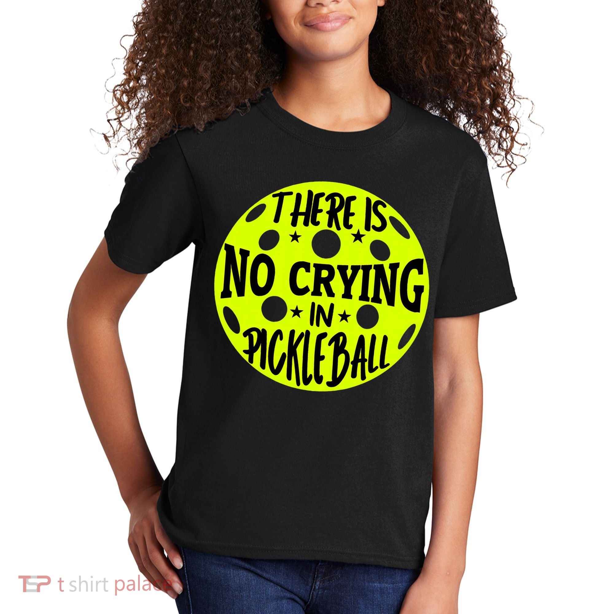 No Crying Pickleball Player Paddleball Lover Dink Funny Kids T-Shirt