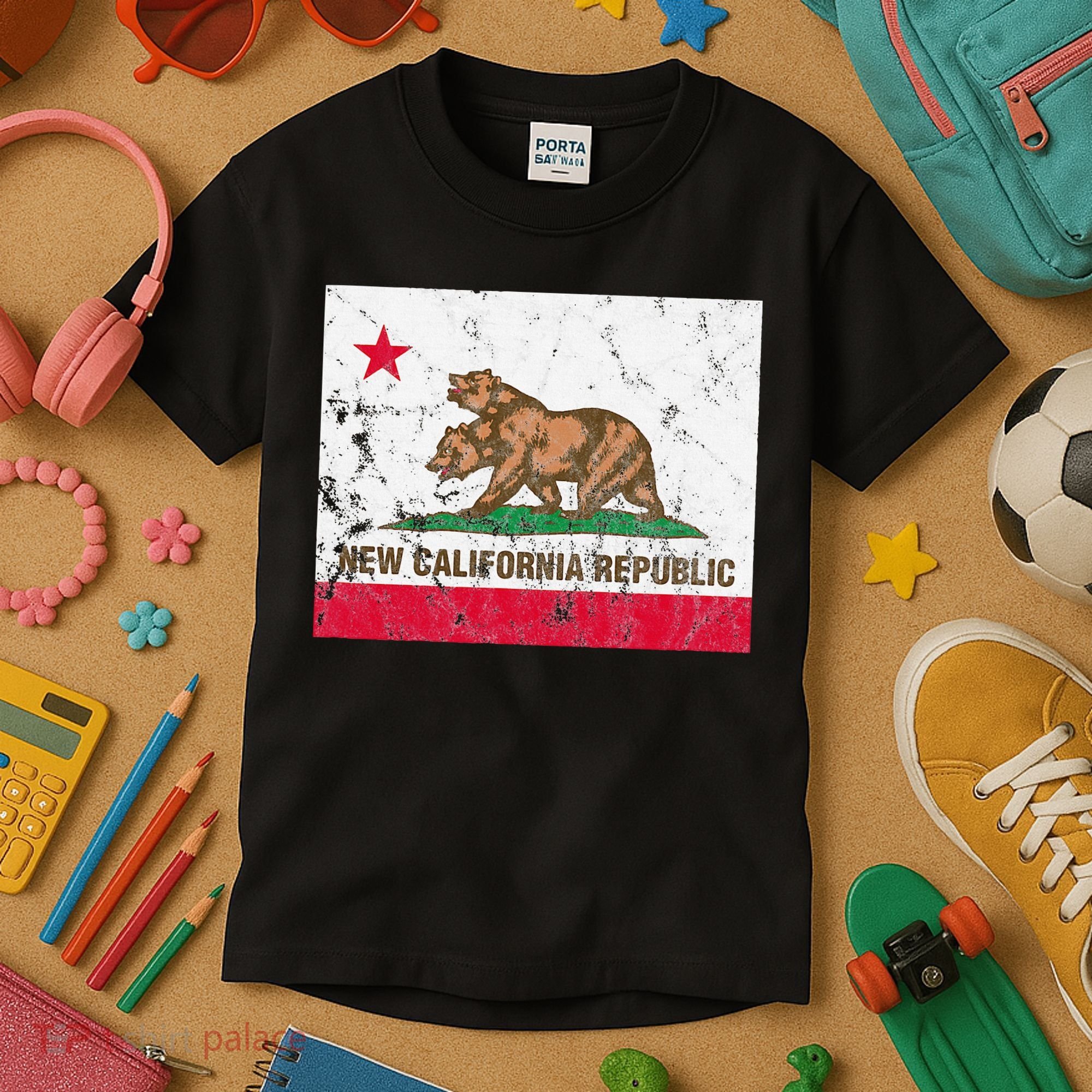 New California Republic Ncr Flag State Kids T-Shirt