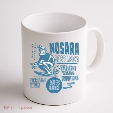 Nosara Costa Rica Sufing Vintage Coffee Mug back